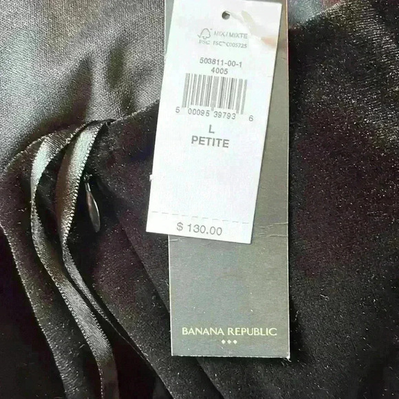 BANANA REPUBLIC NWT BLACK VELVET ONE SHOULDER MAXI JUMPSUIT Petite Large - Picture 12 of 14